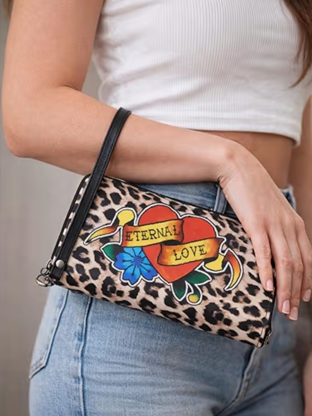 Ed Hardy Cheetah Print 'Eternal Love' Wristlet - Picture 4 of 7